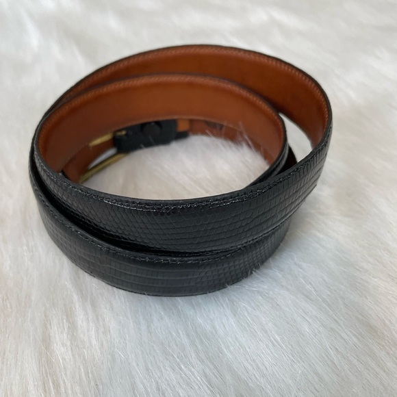 Torino Calcutta Lizard Glove Lined Men's Black Belt 38 - Picture 4 of 11